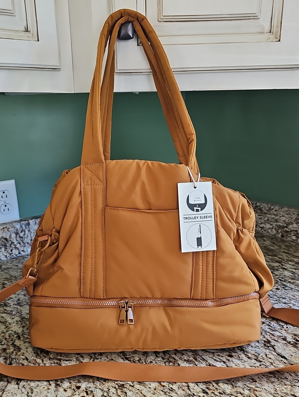 Madison West Mustard Tote with Trolley Sleeve